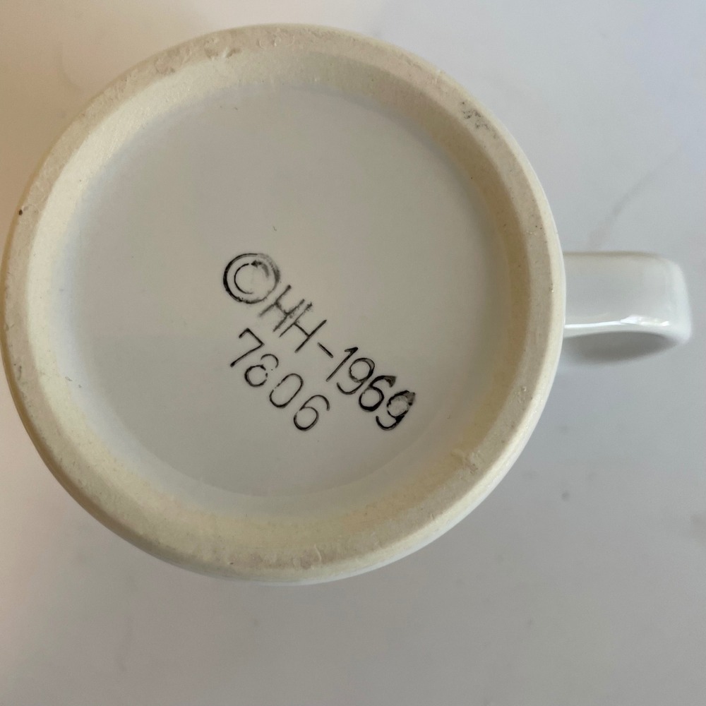 Vtg 1969 Ceramic Mug Grandma Loves Me HH Holt Howard Girl Cat Duck White Orange - Picture 6 of 7